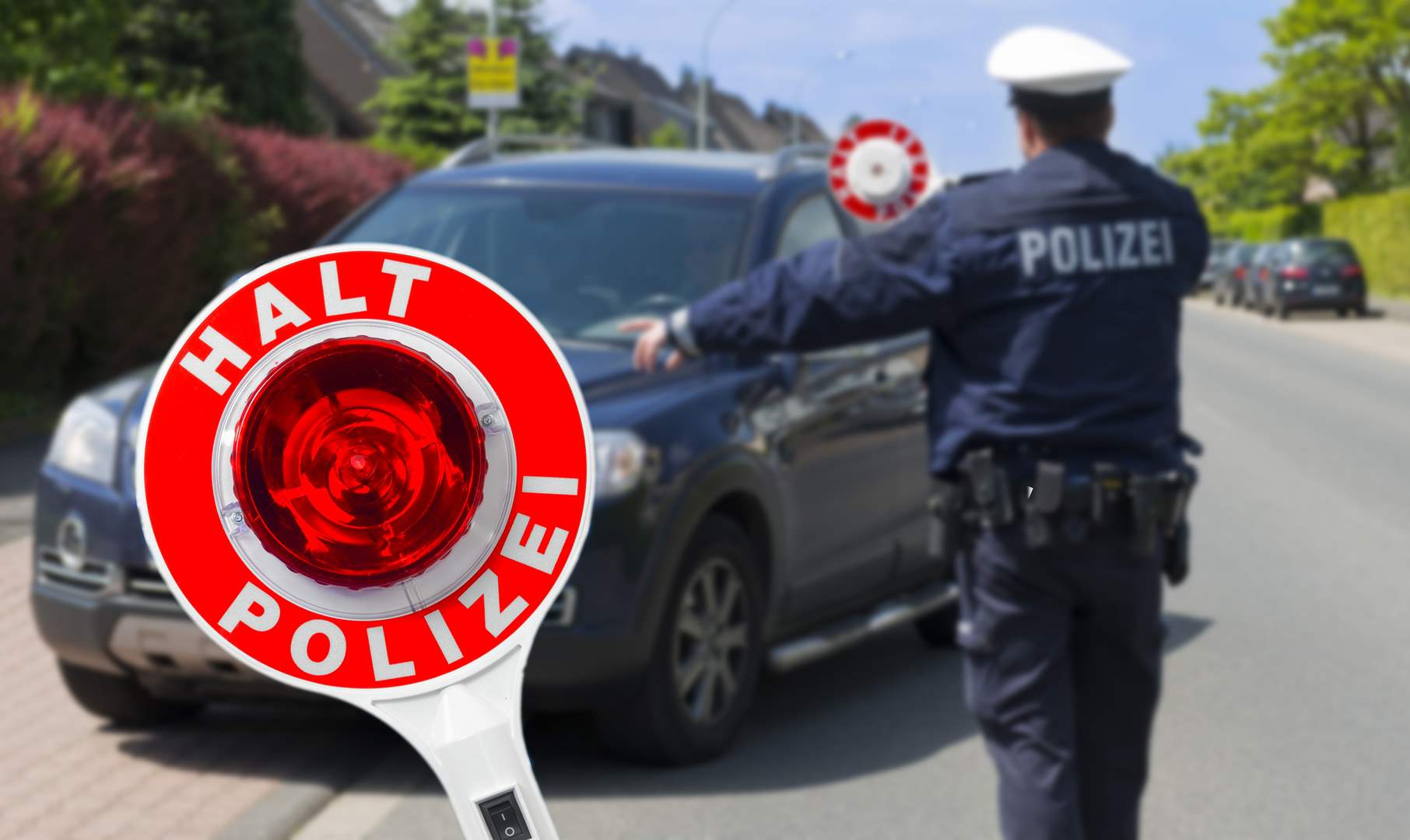 Polizeikontrolle - bildlich für Verkehrsrecht